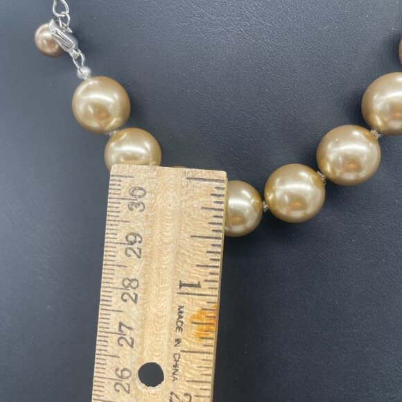 Faux Large Pearl Ball Beaded Choker Necklace Lobster Closure 16 to 19 Inches - Picture 5 of 5